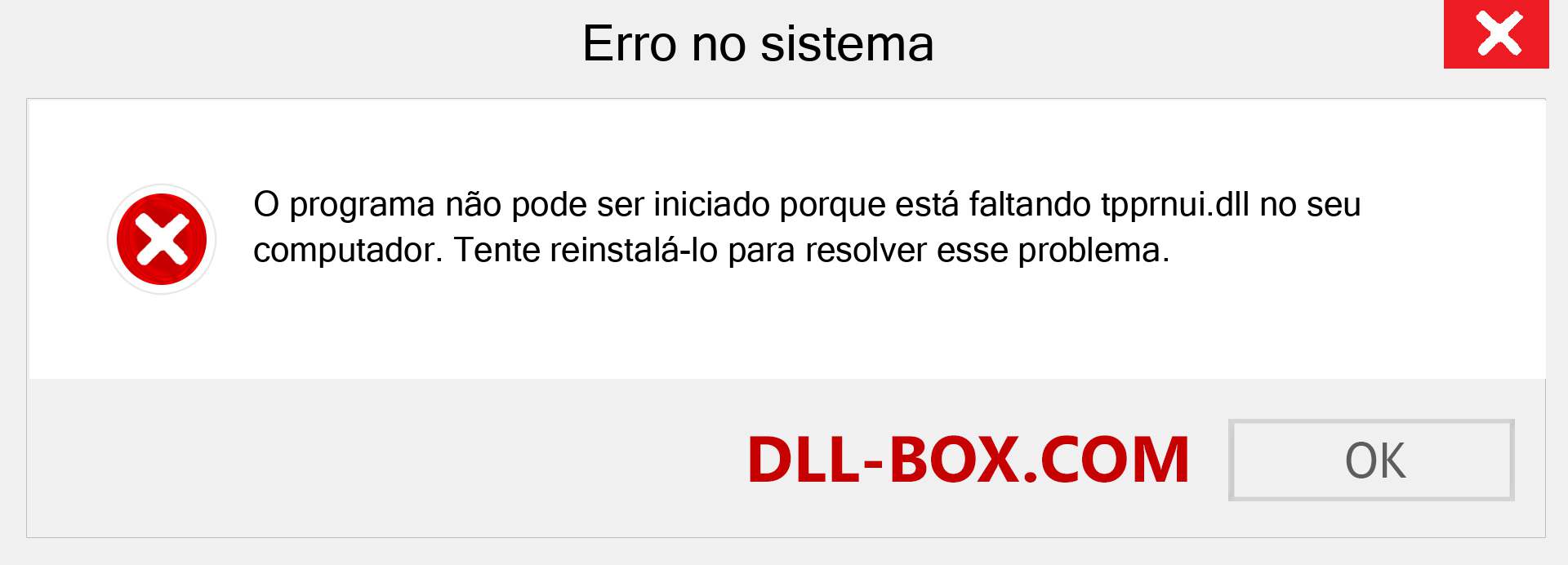 Arquivo tpprnui.dll ausente ?. Download para Windows 7, 8, 10 - Correção de erro ausente tpprnui dll no Windows, fotos, imagens